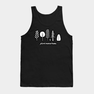 Love your planet: Plant more trees + bird (white text) Tank Top